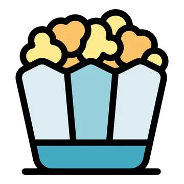 Popcorn box overflowing with tasty kernels ready for enjoyment Stock Illustration