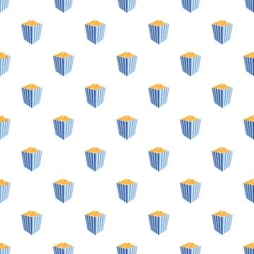 Popcorn box pattern creating a cinema snack background Illustrazione stock