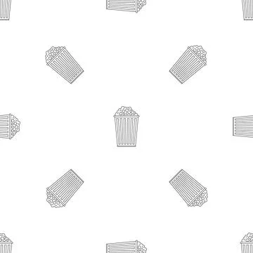 Popcorn box pattern seamless Stock Illustration