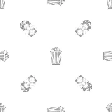 Popcorn box pattern seamless vector Stock Illustration