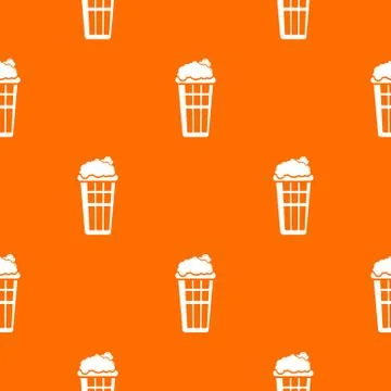 Popcorn box pattern vector orange Stock Illustration
