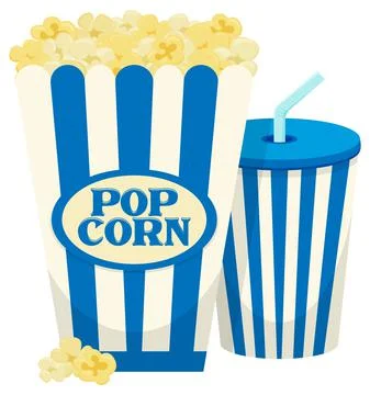 Popcorn box on white background Stock Illustration