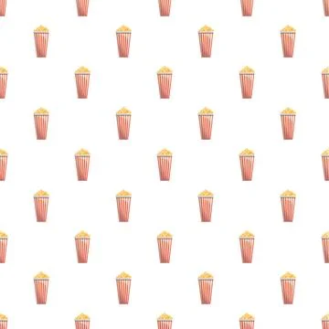 Popcorn boxes creating a seamless pattern background Stock Illustration