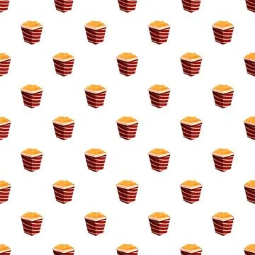 Popcorn boxes repeating pattern for cinema snack background Stock Illustration