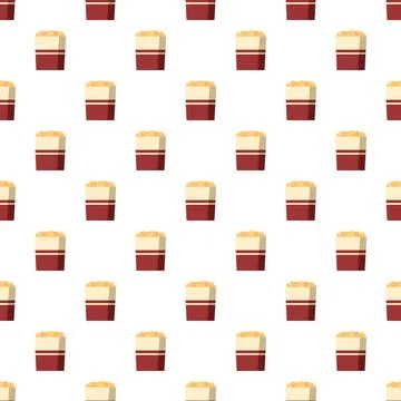 Popcorn boxes repeating pattern for cinema snack concept Stock Illustration