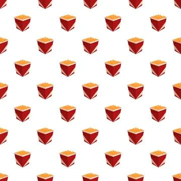 Popcorn boxes seamless pattern for movie snack background Stock Illustration