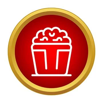 Popcorn bucket line icon representing cinema snack Stock Illustration