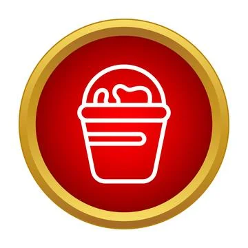 Popcorn bucket outline icon button concept Stock Illustration