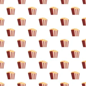 Popcorn bucket snack pattern for cinema entertainment backgrounds Stock Illustration