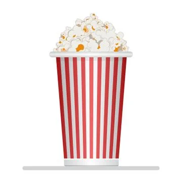 Popcorn bucket vector illustration isolated on white background Stock Illustration