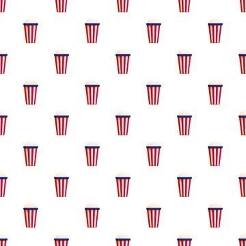 Popcorn buckets creating an entertainment snacks background pattern 스톡 일러스트