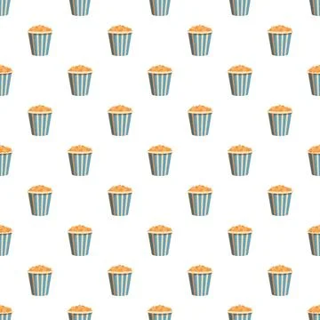 Popcorn buckets pattern forming a seamless background Stock Illustration