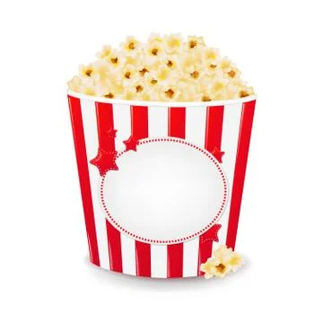 Popcorn In Cardboard Box Stock Illustration
