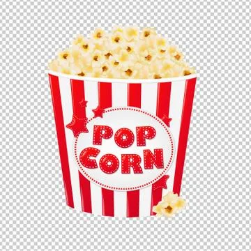 Popcorn In Cardboard Box Stock Illustration