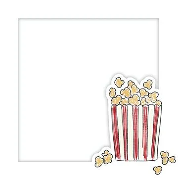 Popcorn cartoon frame design Illustrazione stock