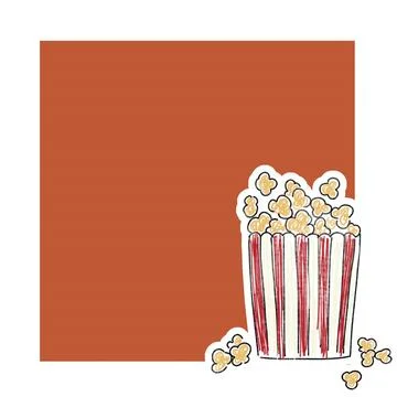 Popcorn cartoon frame design Stock Illustration