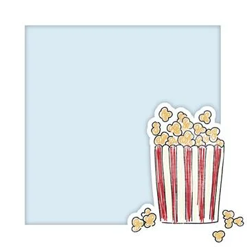 Popcorn cartoon frame design Illustrazione stock