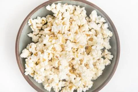 Popcorn In A Ceramic Bowl Stock Photos