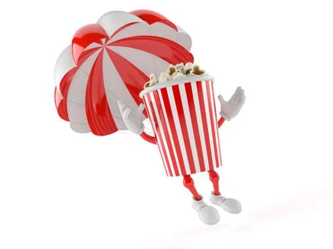 Popcorn character with parachute 스톡 일러스트