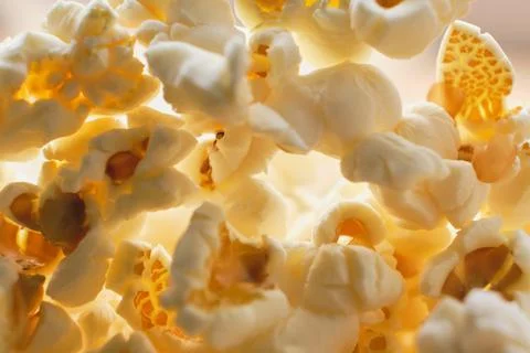 Popcorn close up macro shot, selective focus Foto stock