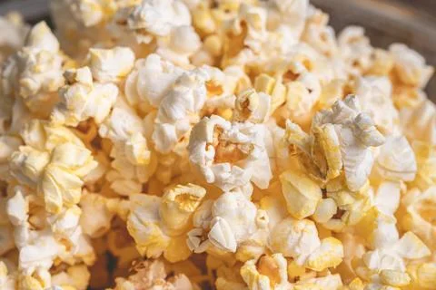 Popcorn in close-up. Stock Photos