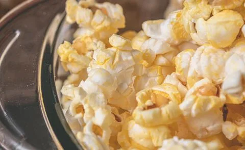 Popcorn in close-up. Stock Photos