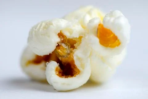 Popcorn Closeup White Background Stock Photos