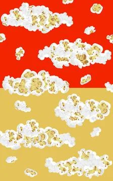 Popcorn Cloud shaped on red and yellow background Stock Illustration