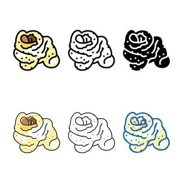 Popcorn corn color icon vector set Stock Illustration