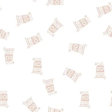 Popcorn corn glyph vector seamless pattern Stock Illustration