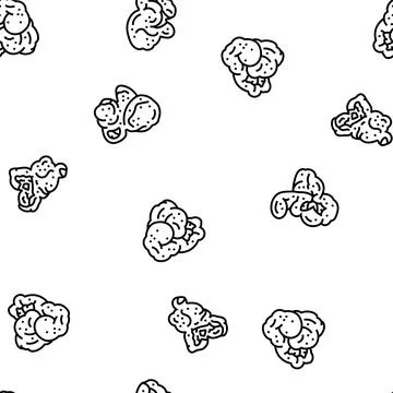 Popcorn corn pop cinema vector seamless pattern Stock Illustration
