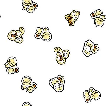 Popcorn corn pop cinema vector seamless pattern Stock Illustration