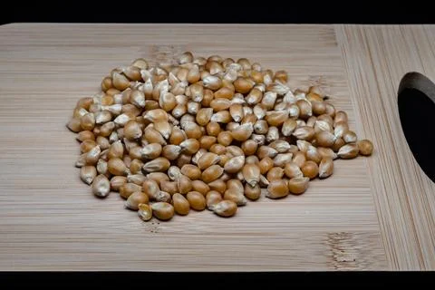 Popcorn corn is a select variety of hard kernels, perfect for popping crispy, Stock Photos