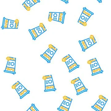 Popcorn corn vector seamless pattern Illustrazione stock