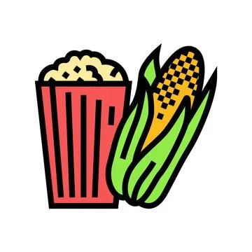Popcorn corn yellow color icon vector illustration Stock Illustration