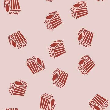 Popcorn corn yellow glyph vector seamless pattern イラスト素材
