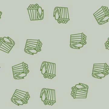 Popcorn corn yellow line vector seamless pattern Stock Illustration