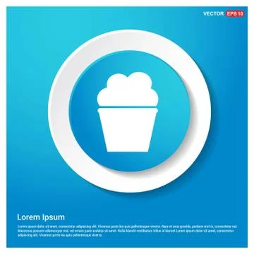 Popcorn exploding inside the packaging icon Abstract Blue Web Sticker Button Stock Illustration