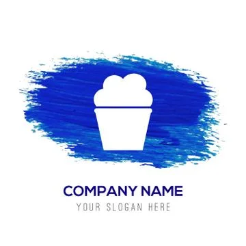 Popcorn exploding inside the packaging icon - Blue watercolor background Stock Illustration
