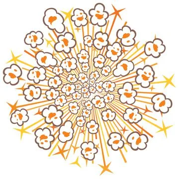 Popcorn explosion Stock Illustration