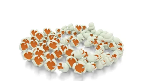 Popcorn fall on white background Stock Footage 303655990