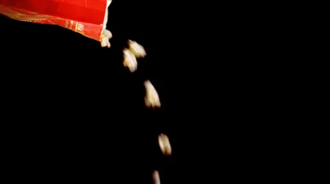 Popcorn Falling with Alpha Channel Stock Footage 36549087