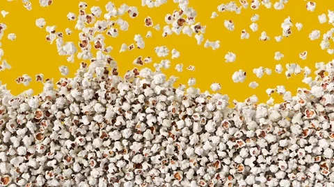 Popcorn falling down from top, fast food background texture pattern. 動画素材 98637268