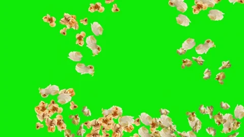 Popcorn falling on surface Stock Footage 339314897