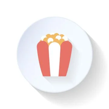 Popcorn flat icon Illustrazione stock