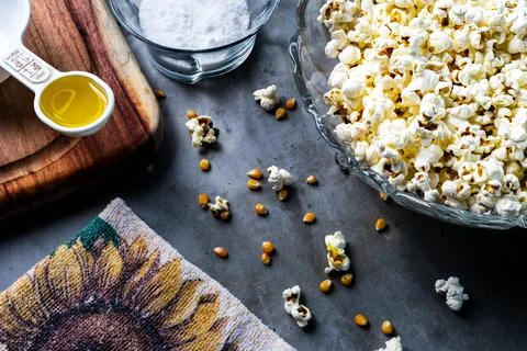Popcorn Flat Lay Stock Photos