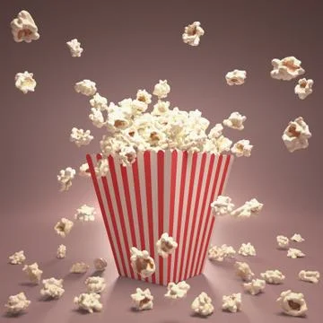 Popcorn Flying Stock Illustration