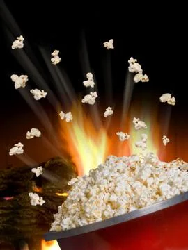 Popcorn Flying. Illustrazione stock