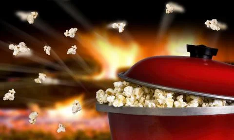 Popcorn Flying. Illustrazione stock