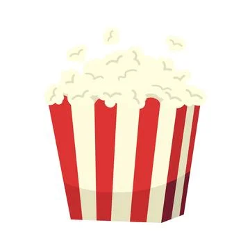 Popcorn flying out of a box Stock Illustration